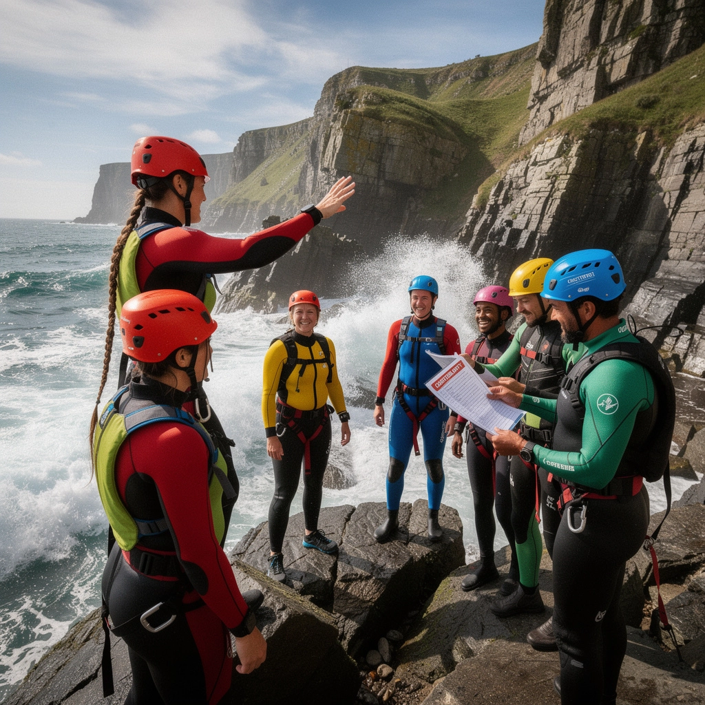 テントが設置されている夕暮れのキャンプ場の様子