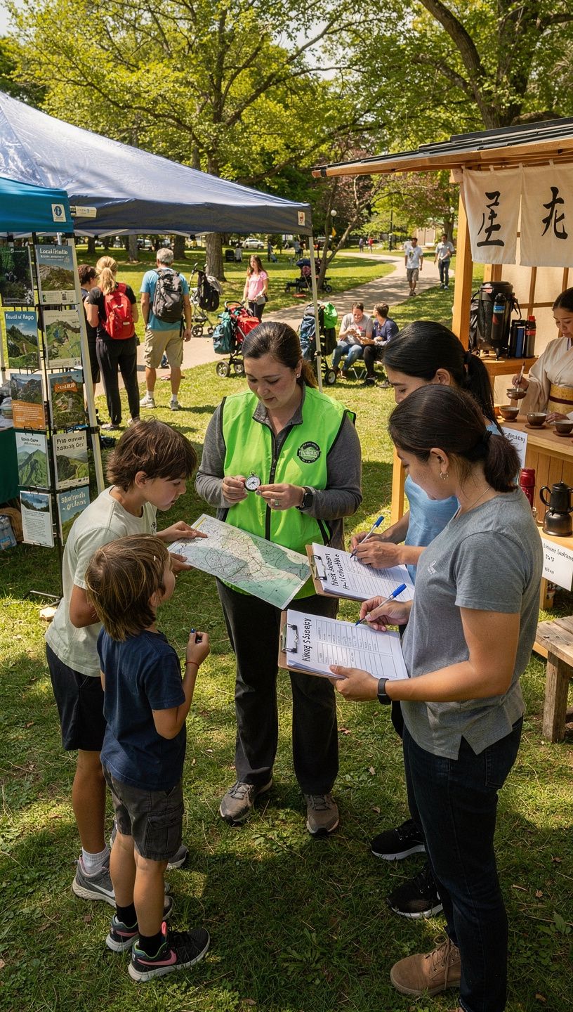 美しい山の風景を背景にしたキャンプサイトの写真